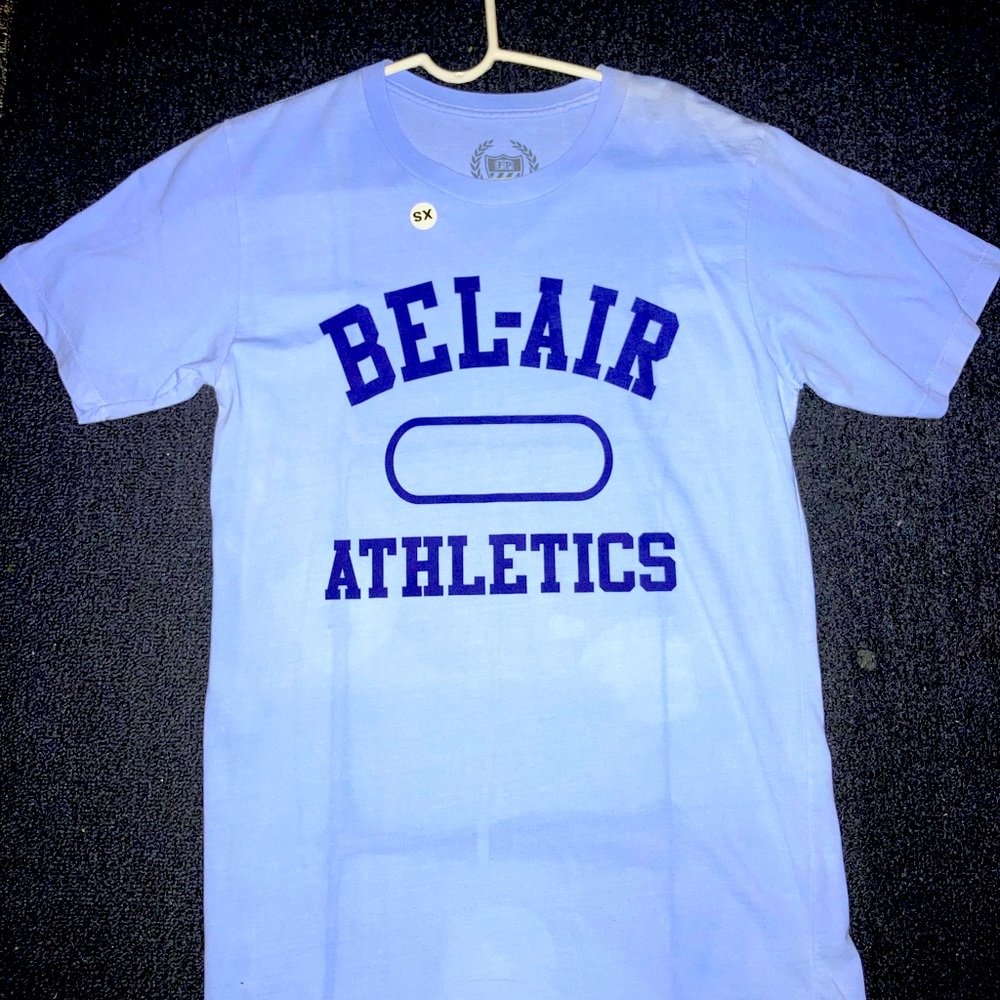 Will Smith, BEL~AIR Original gym logo tee, heat reactive blue, color- baby blue